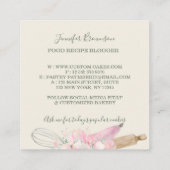 Sage Green Pastry Koch Tasse Boho chic Bäckerei Quadratische Visitenkarte (Rückseite)