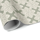 Sage Green Pattern Geschenkpapier (Rolleneckpunkt)