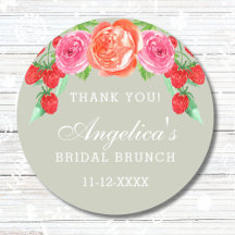Sage Green Peach Peony Bridal Brunch Vielen Dank