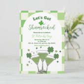 Sage Green Peppy St Patrick's Day Invitation Einladung (Stehend Vorderseite)