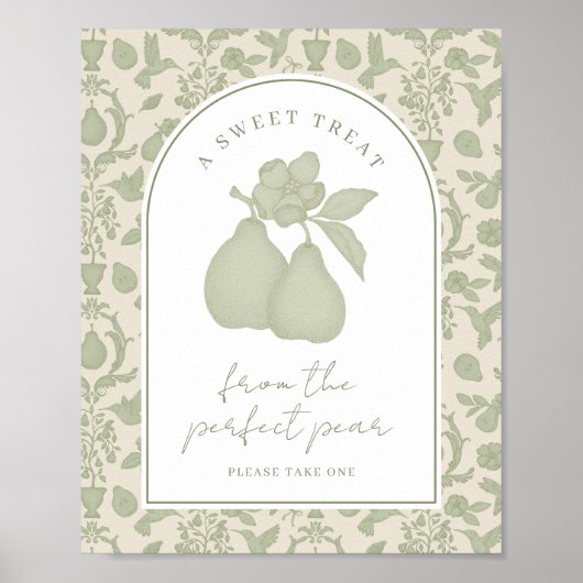 Sage Green Perfect Pear Brautparty Bevorzugung Sig Poster (Vorne)