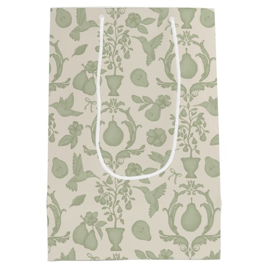 Sage Green Perfect Pear Brautparty Geschenktasche Mittlere Geschenktüte (Rückseite)