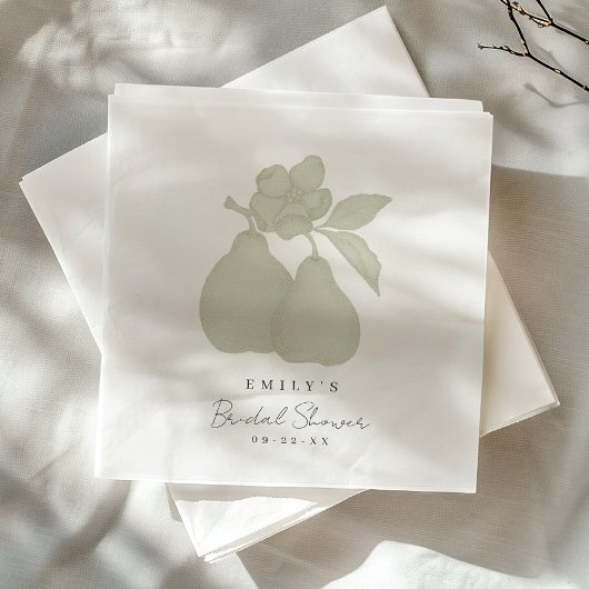 Sage Green Perfect Pear Brautparty Napkin Serviette
