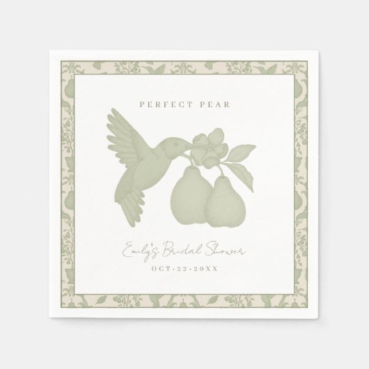 Sage Green Perfect Pear Brautparty Napkins Serviette (Vorderseite)