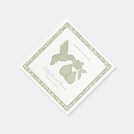 Sage Green Perfect Pear Brautparty Napkins Serviette (Ecke)