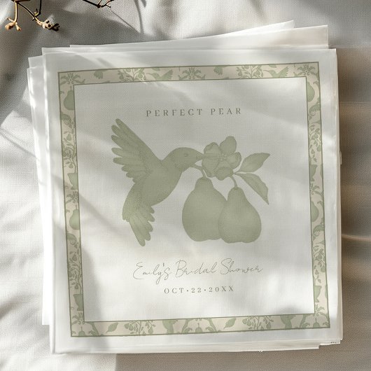 Sage Green Perfect Pear Brautparty Napkins Serviette