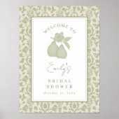 Sage Green Perfect Pear Brautparty Plakatzeichen Poster (Vorne)