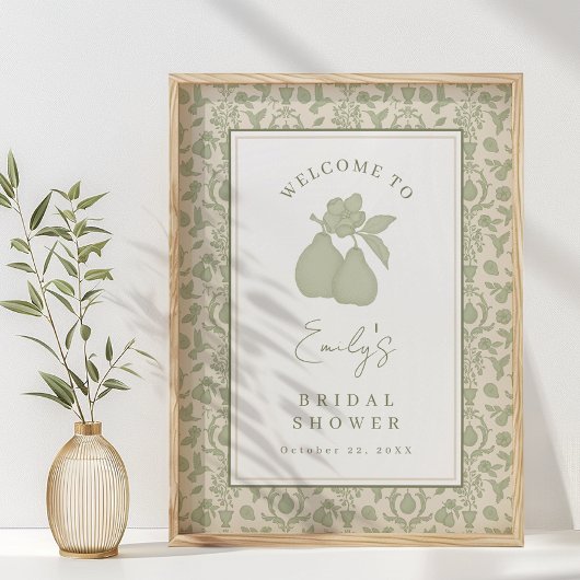 Sage Green Perfect Pear Brautparty Plakatzeichen Poster