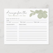 Sage Green Perfect Pear Brautparty Rezept Card (Vorderseite)