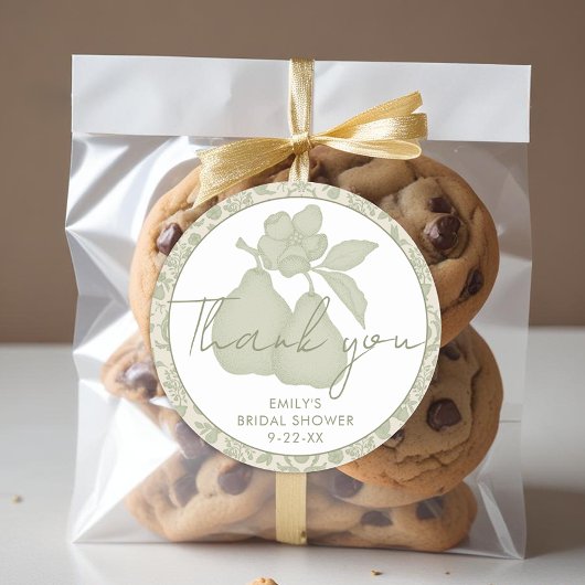 Sage Green Perfect Pear Brautparty Vielen Dank Runder Aufkleber