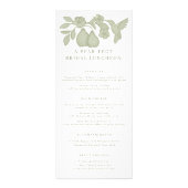Sage Green Perfect Pear Bridal Luncheon Menü Card (Vorne)