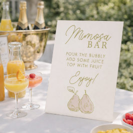 Sage Green Perfect Pear Bridal Shower Mimosa Bar Sockelschild