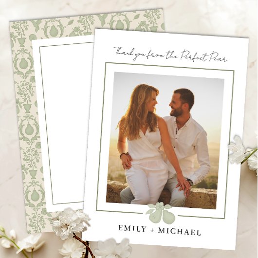 Sage Green Perfect Pear Foto Danke Karte