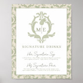 Sage Green Perfect Pear Signature Drinks signieren Poster (Vorne)