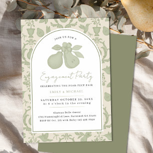 Sage Green Perfect Peer Engagement Party Einladung