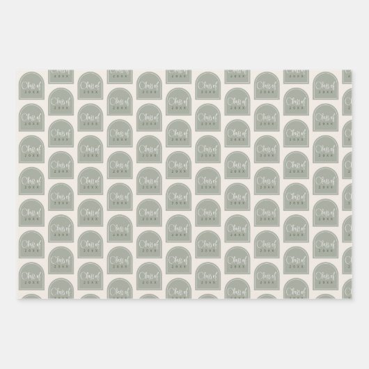 Sage Green Personalisiert Abschluss Geschenkpapier Set (Vorderseite 3)
