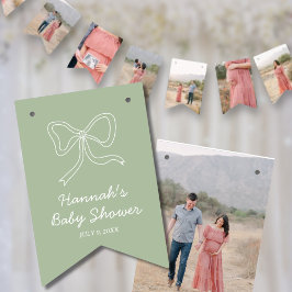 Sage Green Personalisiert Baby Dusche Foto Banner