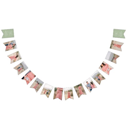 Sage Green Personalisiert Baby Dusche Foto Banner (Alle)