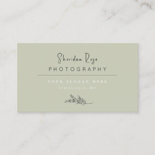 Sage Green Personalisiert Botanic Business Card Visitenkarte
