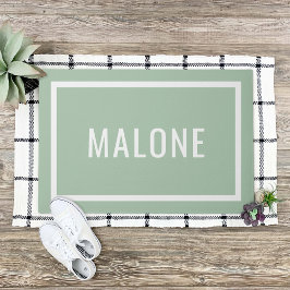 Sage Green Personalisiert Familienname Doormat Fußmatte