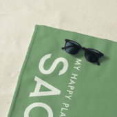 Sage Green Personalisiert Slogan Strandtuch (Beispiel)