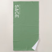 Sage Green Personalisiert Slogan Strandtuch (Vorderseite)