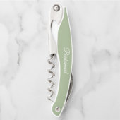Sage Green Personalisiert Wedding Bridesmaid Kellnermesser (Vorderseite)