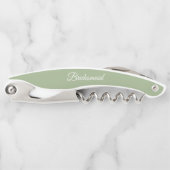 Sage Green Personalisiert Wedding Bridesmaid Kellnermesser (Vorderseite)