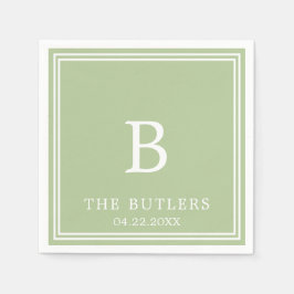 Sage Green Personalisiert Wedding Cocktail Napkins Serviette