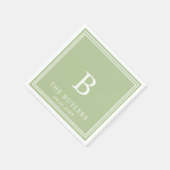 Sage Green Personalisiert Wedding Cocktail Napkins Serviette (Ecke)