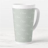 Sage Green Personalisiert White Script Name Milchtasse (Rechte Ecke)