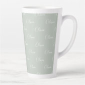 Sage Green Personalisiert White Script Name Milchtasse (Rechts)