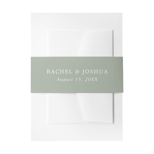 Sage Green | Personalisierte Hochzeit Einladungsbanderole (Vorderseite Beispiel)