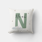 Sage Green Personalized Baby Name Pillow Custom Kissen (Vorderseite)