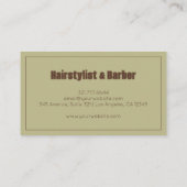 Sage Green Personalized Monogram Letter Name Visitenkarte (Rückseite)