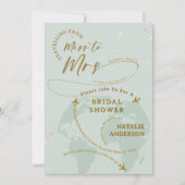 Sage Green Petals Reisen zu Frau Brautparty Einladung (Vorderseite)