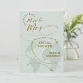 Sage Green Petals Reisen zu Frau Brautparty Einladung (Stehend Vorderseite)