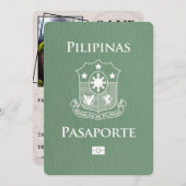 Sage Green Philippines Passport Save the Date (Vorne/Hinten)