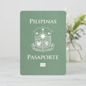 Sage Green Philippines Passport Save the Date (Stehend Vorderseite)