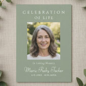 Sage Green Photo Celebration of Life Invitation Einladung