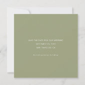 Sage Green Photo Wedding Save The Date (Rückseite)