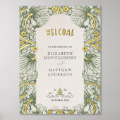Sage Green Pimpernel Morris Wedding Welcome Sign Foliendrucke (Vorderseite)