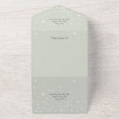 Sage Green Pine & Holly in Snow QR Code All In One Einladung (Außenbereich)