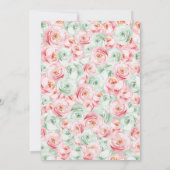 Sage Green Pink Floral Quinceanera Einladung (Rückseite)