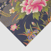 Sage Green Pink Japanisch Kimono Blumendekoupage Seidenpapier (Ausschnitt)