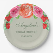 Sage Green Pink Peach Peony Bridal Brunch Pappteller (Vorderseite)