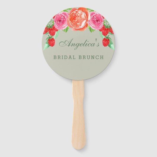 Sage Green Pink Peony Bridal Brunch Vielen Dank Fächer (Vorderseite)