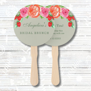 Sage Green Pink Peony Bridal Brunch Vielen Dank Fächer