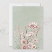 Sage Green Pink Peony Wedding Couples Dusche Einladung (Rückseite)