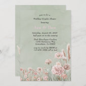 Sage Green Pink Peony Wedding Couples Dusche Einladung (Vorne/Hinten)